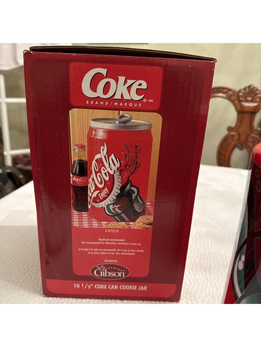 Vintage 2001 Coca Cola Cookie Jar / Coke Soda Can Gibson Collectible NEW in Box - Picture 8 of 9